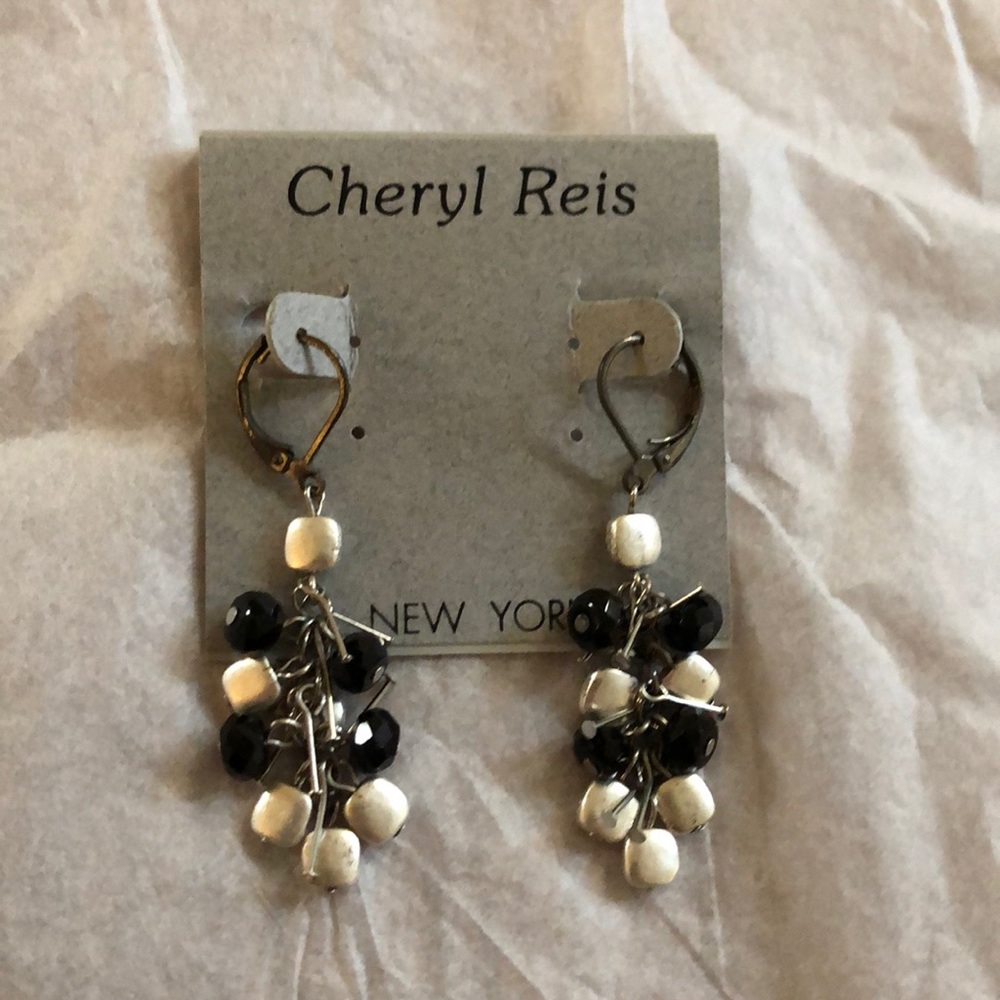 Dangly Silver Beaded Earrings